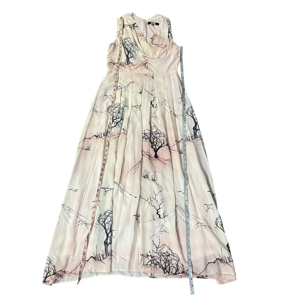 Eva Franco Anthropologie Maxi Dress 12 Used Pink Blue Gradient - Picture 10 of 12